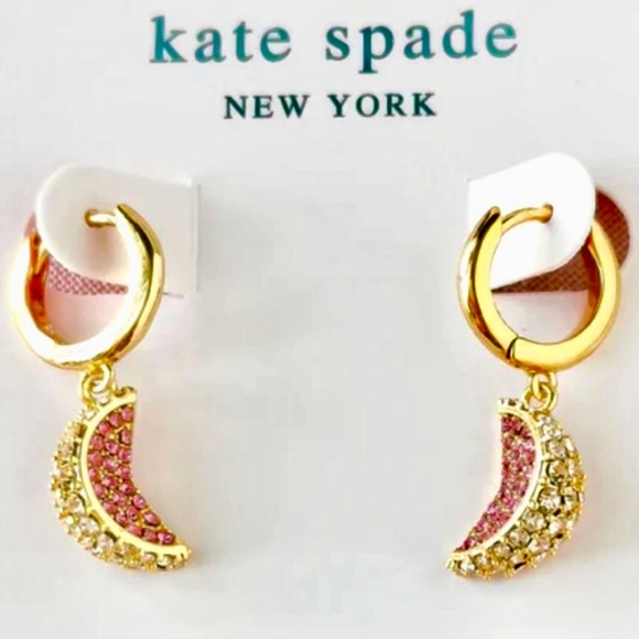 $68 Kate Spade Fruit Salad Pavé Grapefruit Huggie Earrings - Picture 4 of 7